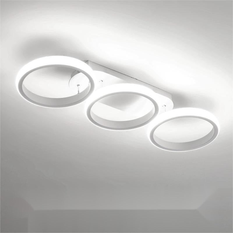 Lustra LED Plafoniera,Elit's B130-3BK, 3 Tipuri De Lumina, 54W, Alb Rotunda