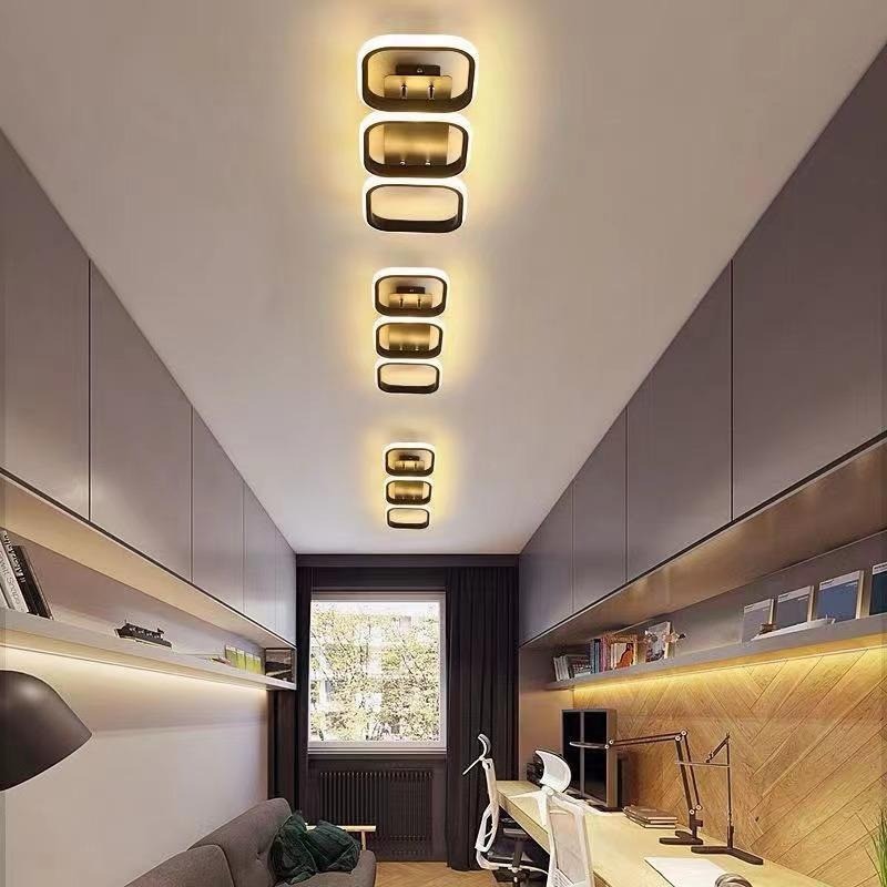 Lustra LED Plafoniera, B130-3BK, 3 Tipuri De Lumina, 54W, Negru Patrata
