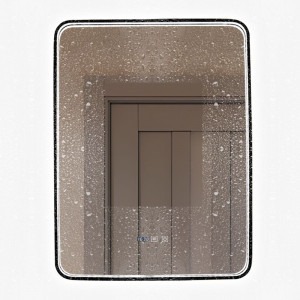 Oglindă Baie LED și Dezaburire Premium cu Senzor Touch, Lumina Rece, Caldă și Neutră,Elit's 60x80cm, Rama Negru Antichizat