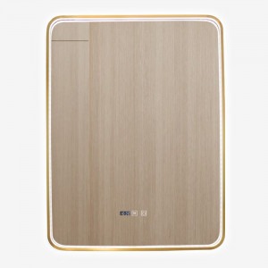 Oglindă Baie LED și Dezaburire Premium cu Senzor Touch, Lumina Rece, Caldă și Neutră,Elit's 60x80cm, Rama Bronz Antichizat