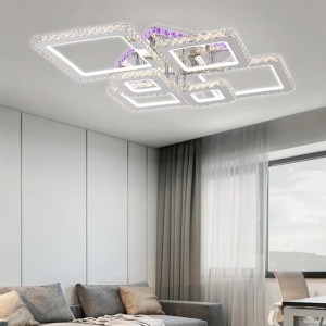 Lustra LED Cu Telecomanda, Elit's Cristal, Cromat , 250W, RGB