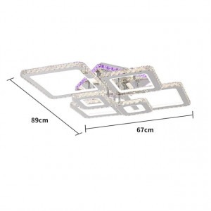 Lustra LED Cu Telecomanda, Elit's Cristal, Cromat , 250W, RGB
