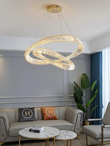 Lustra LED Tip Pendul Elit's Ruwayda One, Cu Telecomanda, 3 Tipuri De Lumina, Inaltime Reglabila, 116W, Auriu