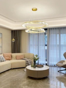 Lustra LED Tip Pendul Elit's Ruwayda One, Cu Telecomanda, 3 Tipuri De Lumina, Inaltime Reglabila, 116W, Auriu
