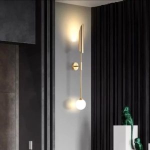 Aplica Led, Metal Si Abajur Sticla, 2 X G9, Gold