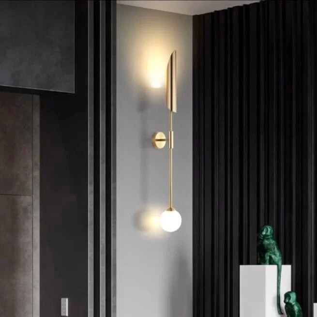 Aplica Led, Metal Si Abajur Sticla, 2 X G9, Gold