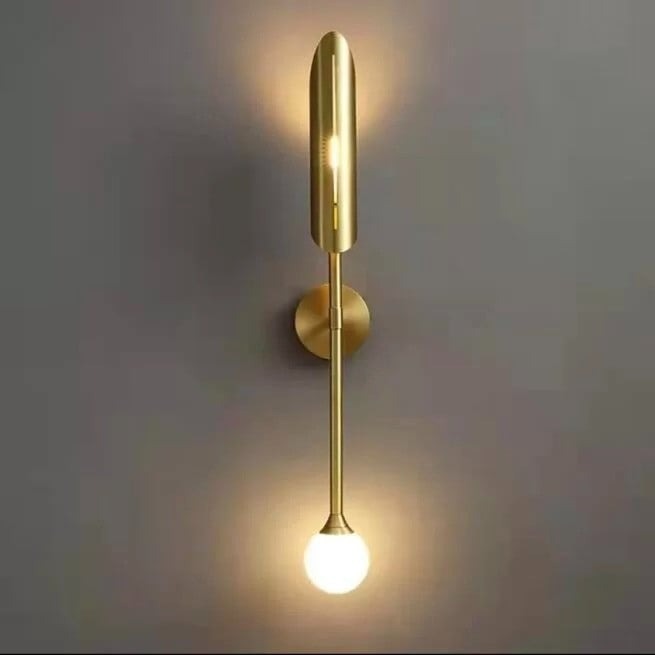 Aplica Led, Metal Si Abajur Sticla, 2 X G9, Gold