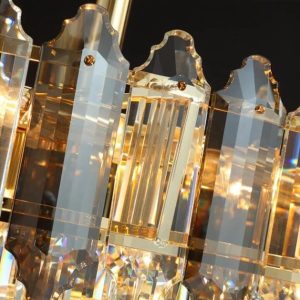 Candelabru de cristal Elit's Elisa, 30cm, culoare aurie