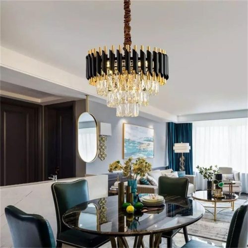 Candelabru de cristal Elit's Raven 30cm - Negru cu auriu