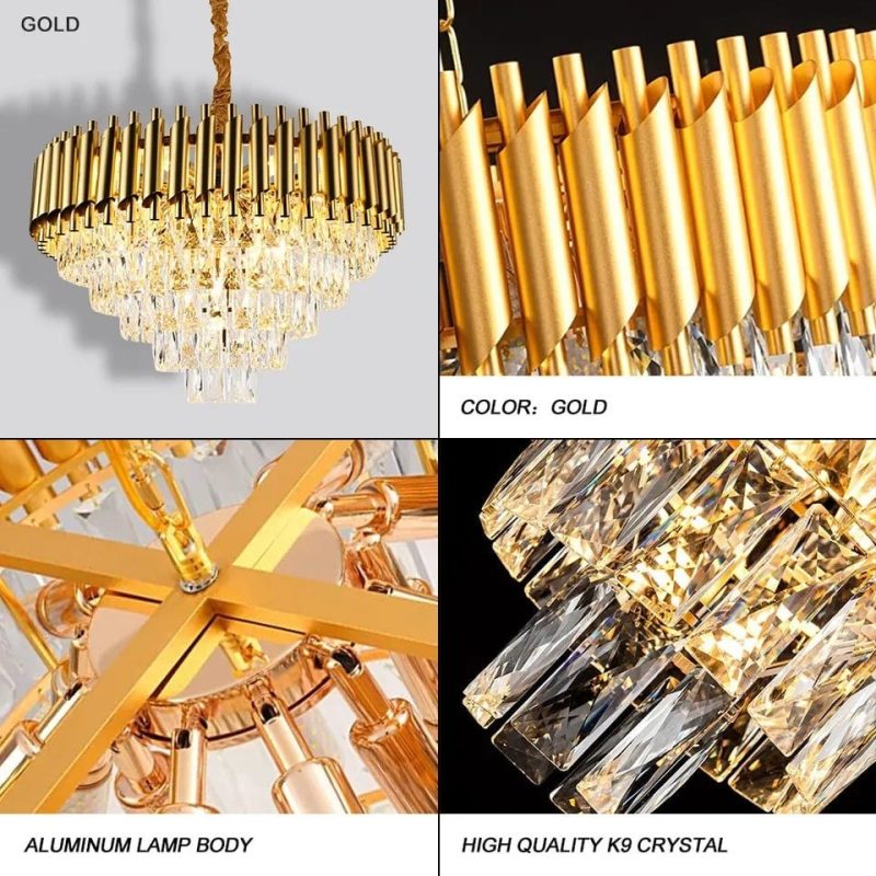 Candelabru de cristal Elit's Raven, 40cm, culoare aurie
