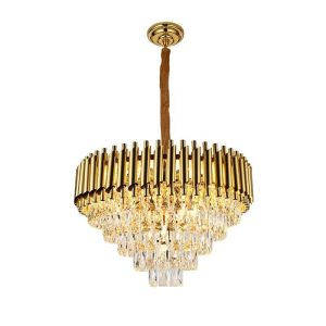 Candelabru de cristal Elit's Raven, 40cm, culoare aurie