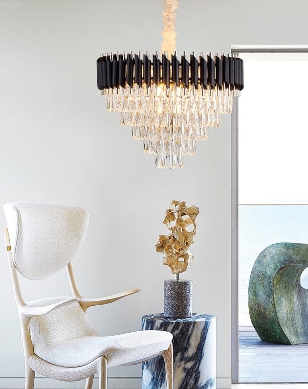 candelabru-cristal-raven-50cm-ne Candelabru de cristal Elit's Raven 60cm negru cu auriu - eleganță și rafinament în decorul tău