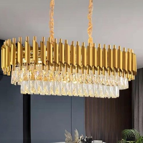 Candelabru de cristal Elit's Raven, 80-30 cm, culoare aurie