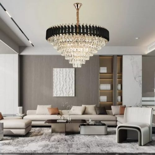 Candelabru de cristal Elit's Raven 80cm negru cu auriu