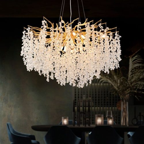 Candelabru LED Cristal Elit's Evea Gold - 10xE14, 80 cm