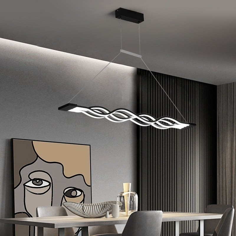 Lustră LED cu Telecomandă, 160W, Acril, Negru Elit's