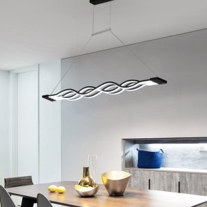 Lustră LED cu Telecomandă, 160W, Acril, Negru Elit's