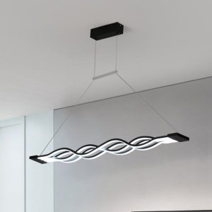 Lustră LED cu Telecomandă, 160W, Acril, Negru Elit's