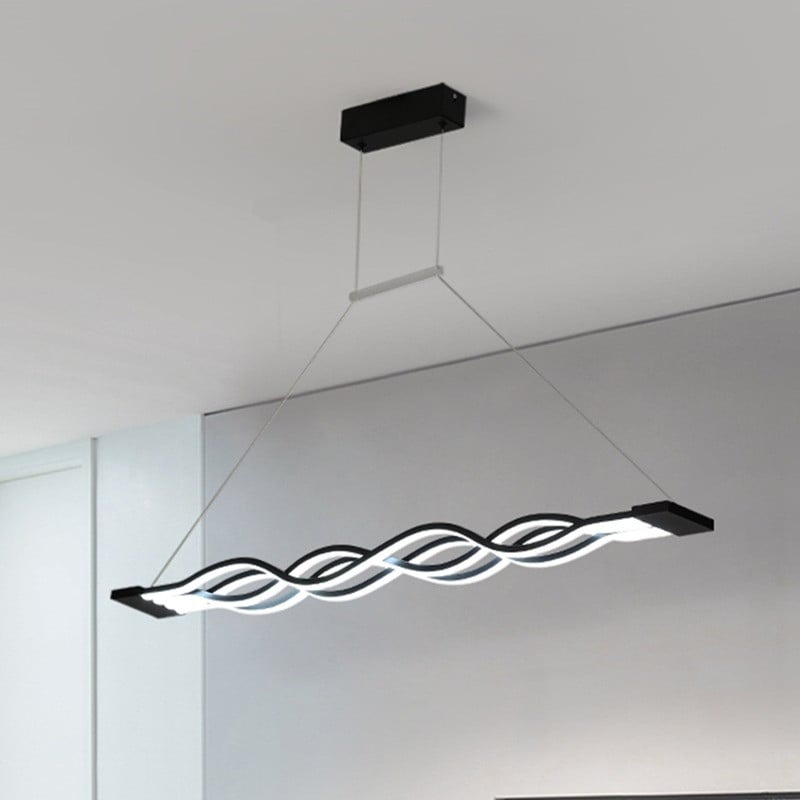 Lustră LED cu Telecomandă, 160W, Acril, Negru Elit's