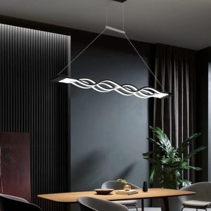 Lustră LED cu Telecomandă, 160W, Acril, Negru Elit's