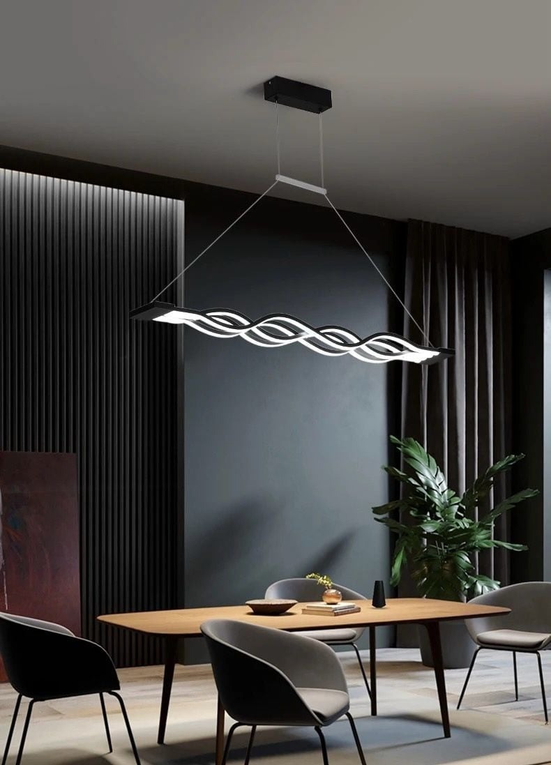 Lustră LED cu Telecomandă, 160W, Acril, Negru Elit's