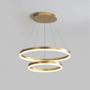 Lustra LED Cu Telecomanda, 2 cercuri Gold, 120w Elit's
