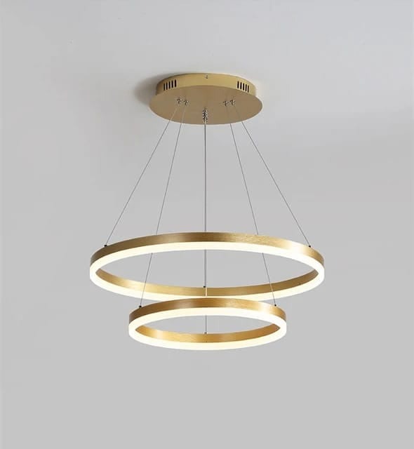 Lustra LED Cu Telecomanda, 2 cercuri Gold, 120w Elit's