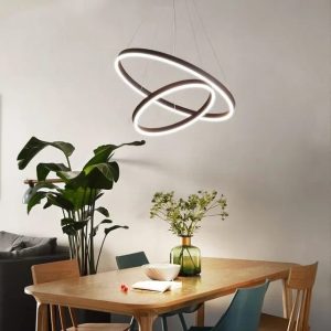 Lustra LED Cu Telecomanda, 2 cercuriNegru, 120w Elit's
