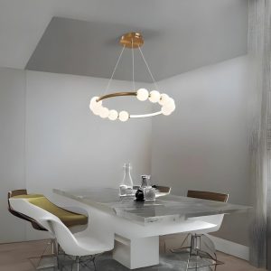 Lustra Led Cu Telecomanda, 3 Tipuri De Lumina, Inaltime Reglabila, 48W, Gold