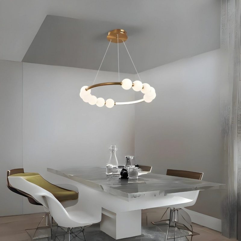 Lustra Led Cu Telecomanda, 3 Tipuri De Lumina, Inaltime Reglabila, 48W, Gold