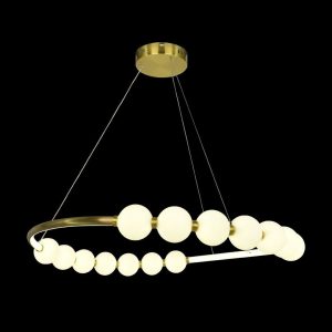 Lustra Led Cu Telecomanda, 3 Tipuri De Lumina, Inaltime Reglabila, 48W, Gold