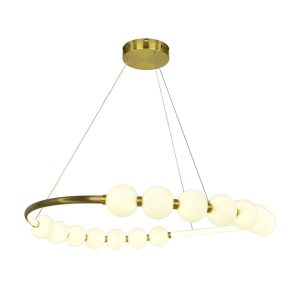 Lustra Led Cu Telecomanda, 3 Tipuri De Lumina, Inaltime Reglabila, 48W, Gold