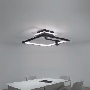 Lustra LED Cu Telecomanda,Elit's 3 Tipuri De Lumina, 55W, Negru