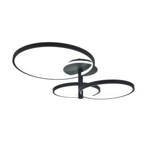 Lustra LED cu Telecomanda,Elit's 3 Tipuri De Lumina, 100W, Negru
