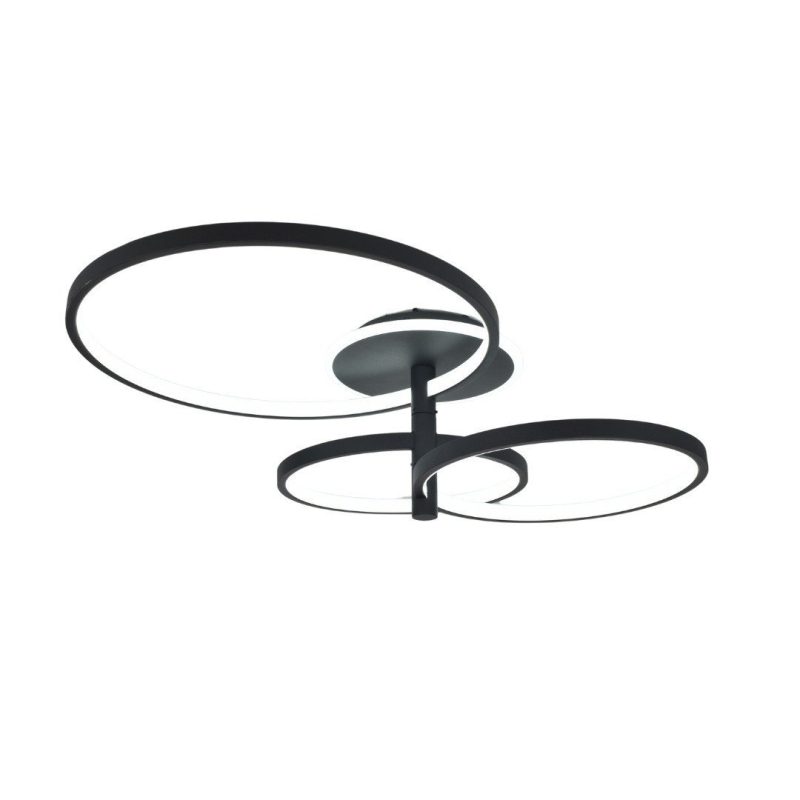 Lustra LED cu Telecomanda,Elit's 3 Tipuri De Lumina, 100W, Negru