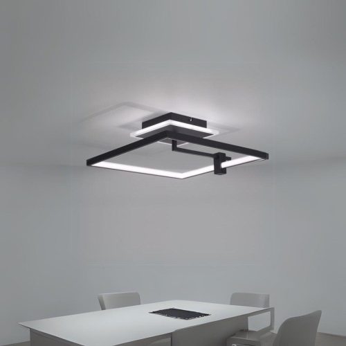 Lustra LED Cu Telecomanda,Elit's 3 Tipuri De Lumina, 55W, Negru