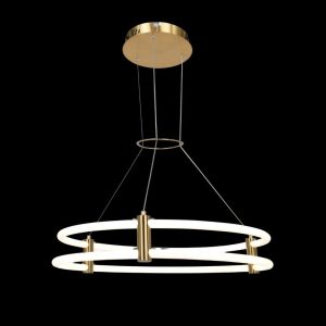 Lustra Led Cu Telecomanda, 3 Tipuri De Lumina, Inaltime Reglabila, 110W, Gold
