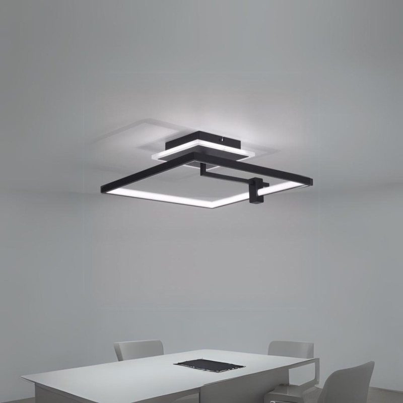 Lustra LED Cu Telecomanda,Elit's 3 Tipuri De Lumina, 55W, Negru