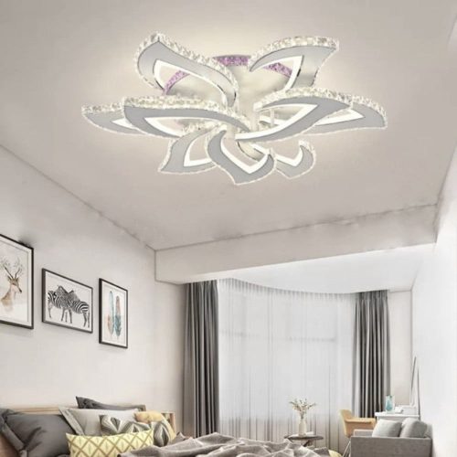 Lustra LED Cu Telecomanda,Elit's Cristal, 6-3 , Cromat, 300 W, RGB