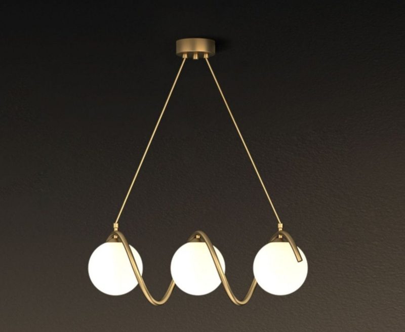 Lustra led Premium Gold,3 Globuri, 50 cm Elit's