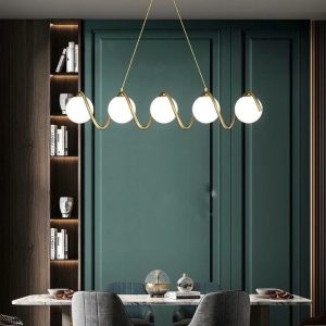 Lustra led Premium Gold,5 Globuri, 80 cm Elit's