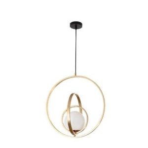 Lustră pendul cu glob alb,Elit's Gold 40cm