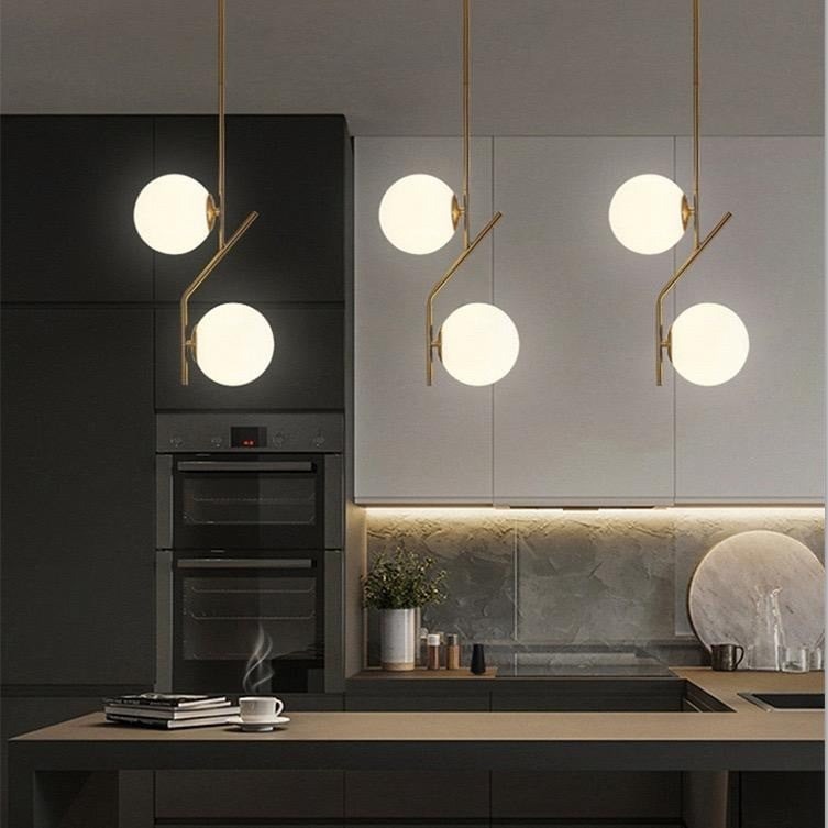 Lustra Pendul Sticla,Elit's Cu Abajur, 2 X E14, Inaltime Reglabila, Gold