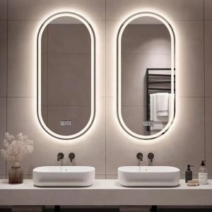 Oglindă Baie LED și Dezaburire Premium cu Senzor Touch, Lumina Rece, Caldă și Neutră,Elit's 55x100cm