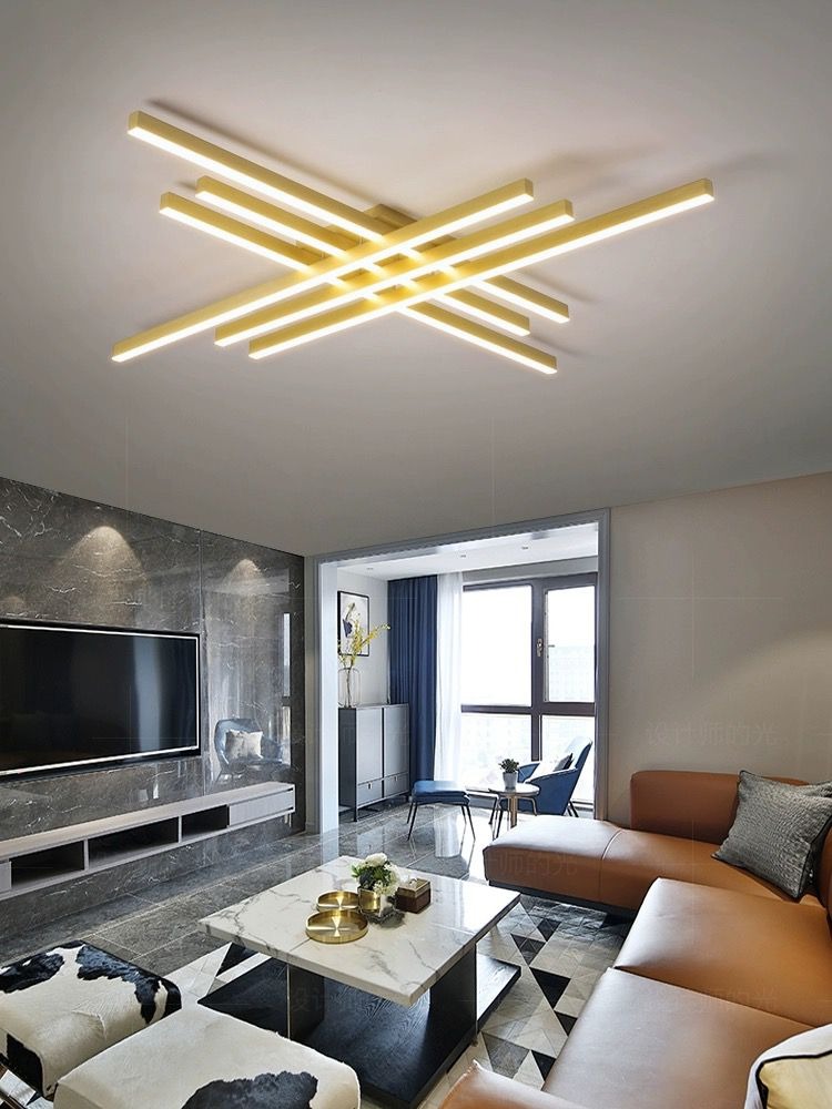 Lustra LED Holly Two, Cu Telecomanda, 3 Tipuri De Lumina, Intensitate Reglabila,Elit's 146W, Gold