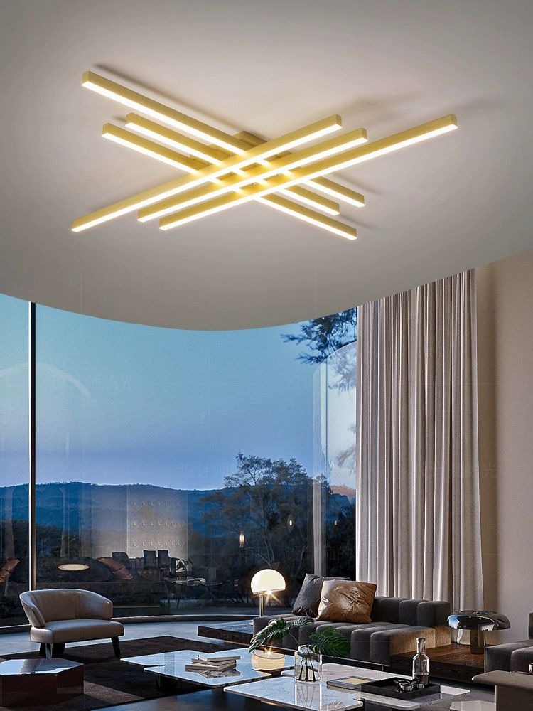Lustra LED Holly Two, Cu Telecomanda, 3 Tipuri De Lumina, Intensitate Reglabila,Elit's 146W, Gold