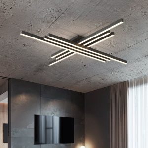 Lustra LED Holly Two, Cu Telecomanda, 3 Tipuri De Lumina, Intensitate Reglabila,Elit's 146W, Black