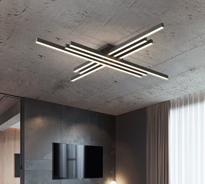 Lustra LED Holly Two, Cu Telecomanda, 3 Tipuri De Lumina, Intensitate Reglabila,Elit's 146W, Black