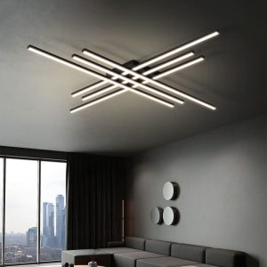Lustra LED Holly Two, Cu Telecomanda, 3 Tipuri De Lumina, Intensitate Reglabila,Elit's 146W, Black