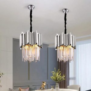 Candelabru Cristal Argintiu, 30cm Elit's